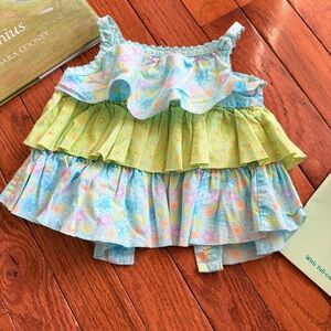 Vintage Y2K Sonoma Tiered Floral Ruffle Baby Top, 12m
